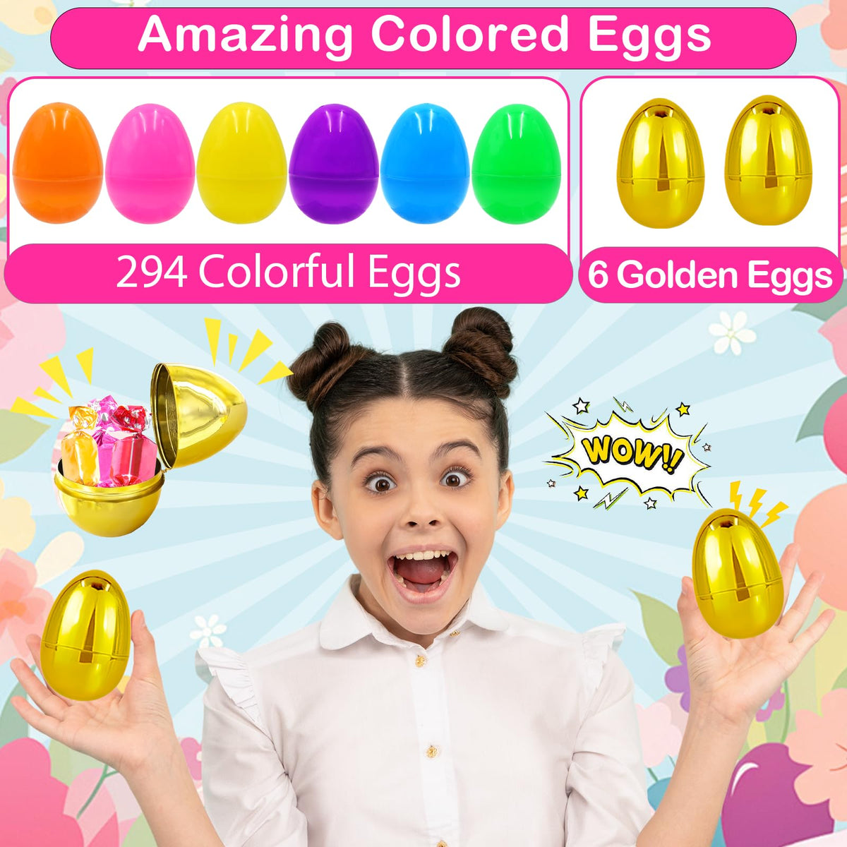 PIONJOY seven colors Easter eggs offer vibrant decorations and playful hunts.
