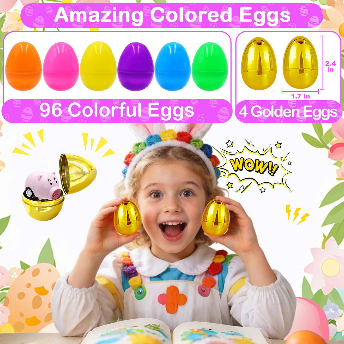 PIONJOY Surprise Golden Egg reveals one of four golden prizes during the hunt.