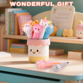Pipigaty gel ink pens featuring animal characters for school and art.