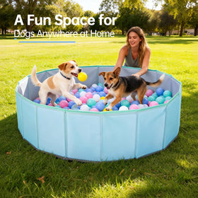 Piszvbej dog ball pit with 100 balls supports solo and bonding play.