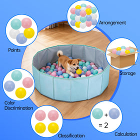 Piszvbej small-dog ball pit provides a secure space for energetic play.