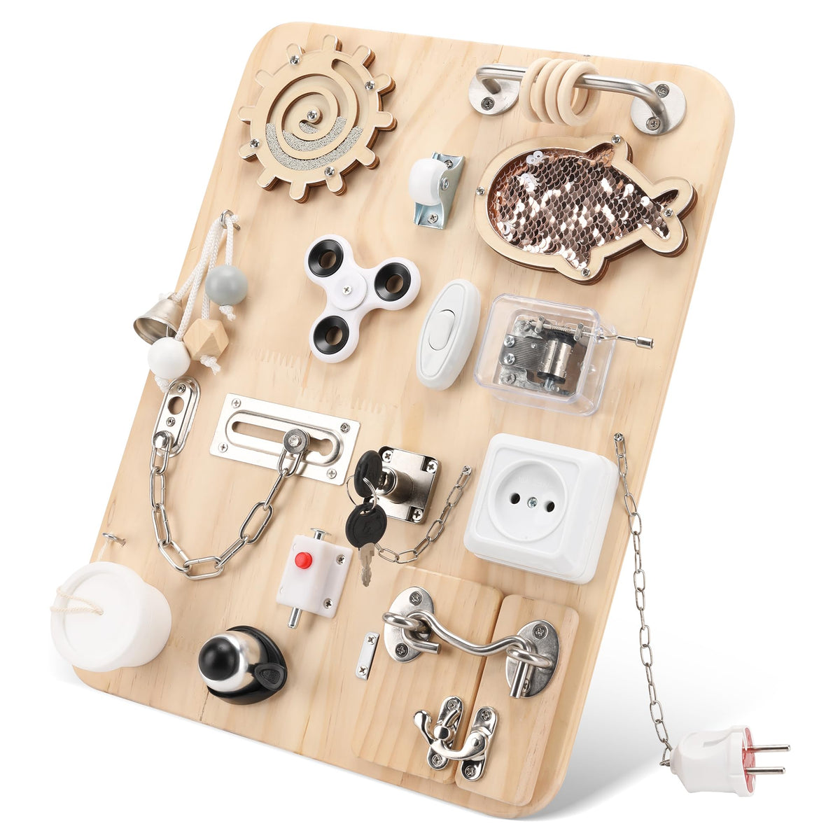 Pithfor activity board offers long-lasting, 17-activity play for growing minds.