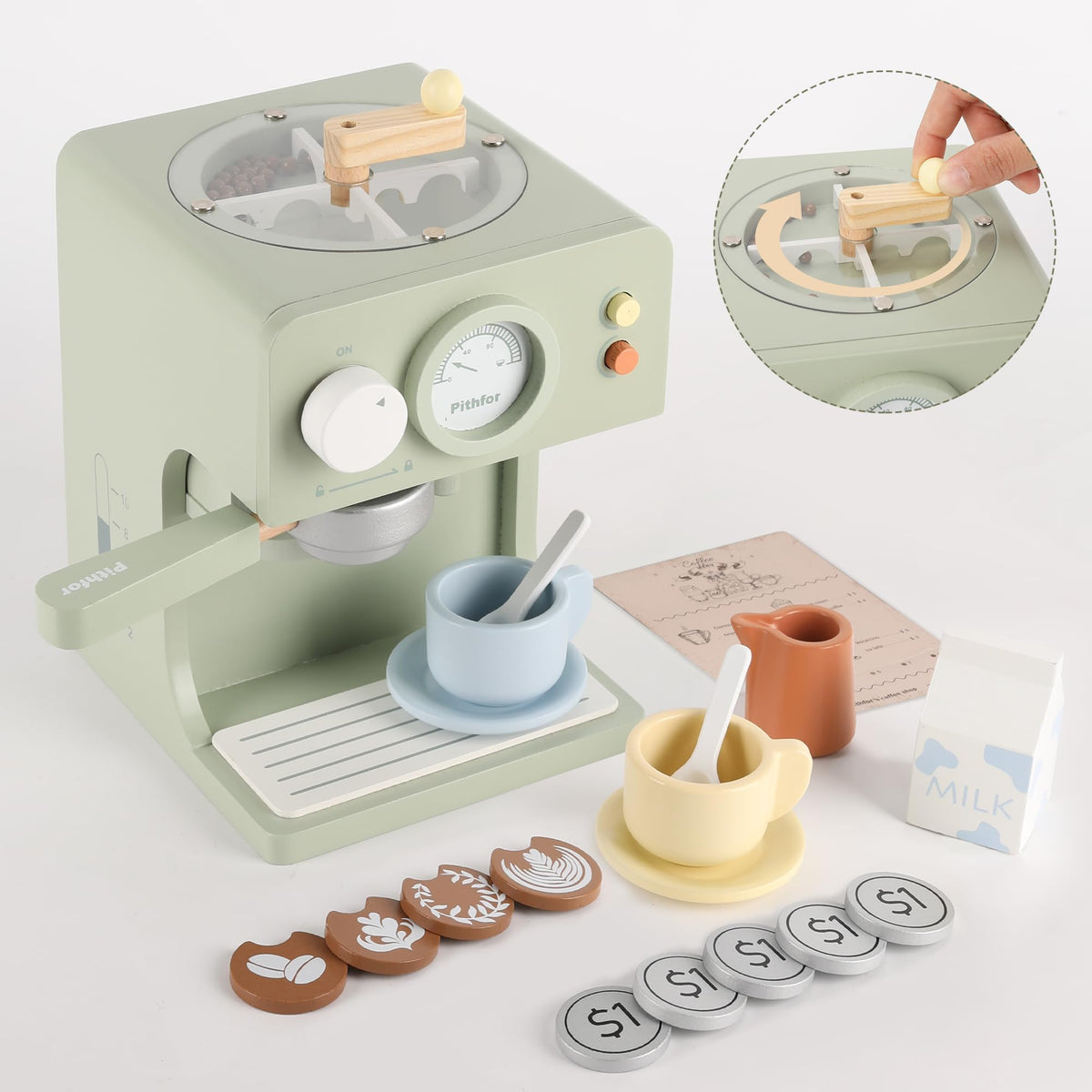 Pithfor gift-ready coffee maker playset ideal for birthdays and holidays.