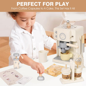 Pithfor Kids coffee grinder in action for realistic kitchen role play.