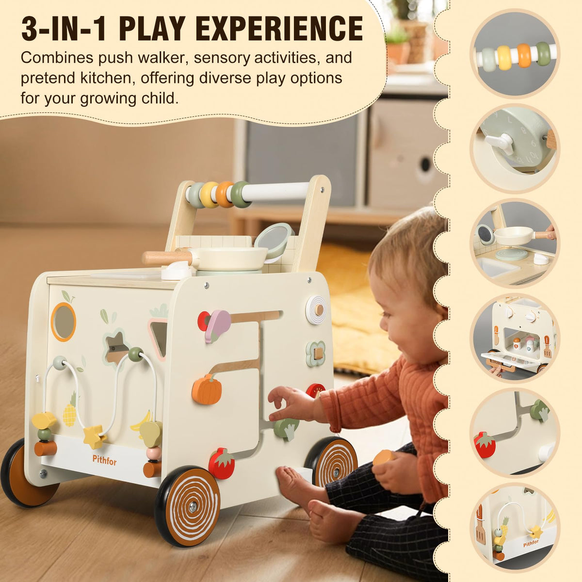 Pithfor Montessori sensory center featuring tactile play elements for curious hands.