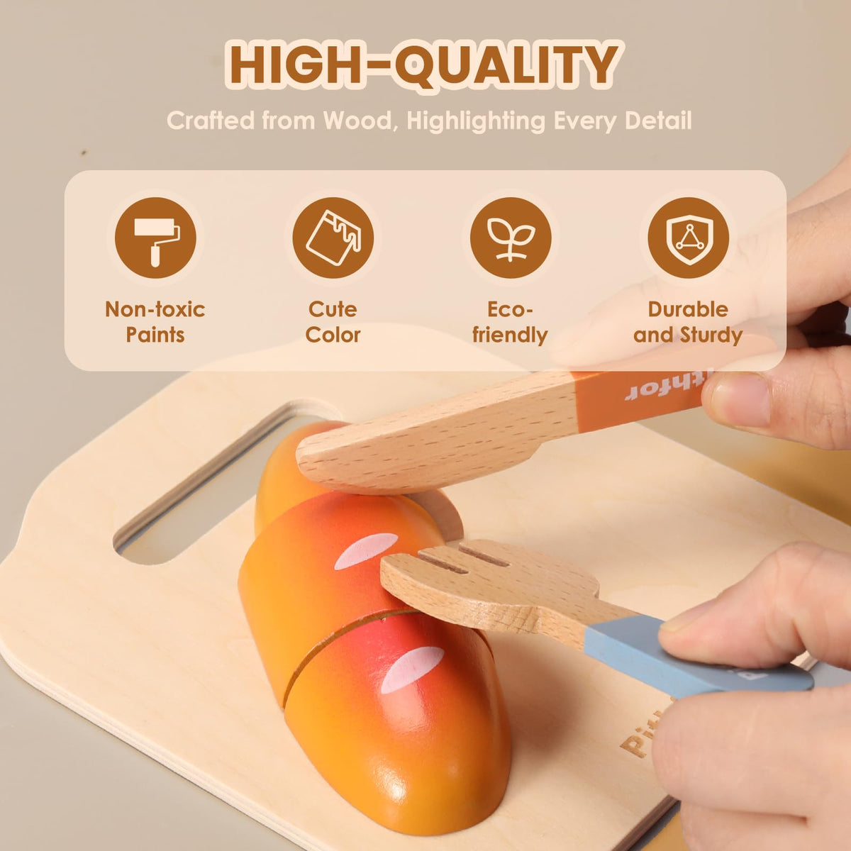 Pithfor Picnic Playset ketchup bottle adds color to pretend meals