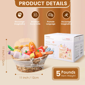 Pithfor Picnic Playset wooden fruits spark creative meal storytelling