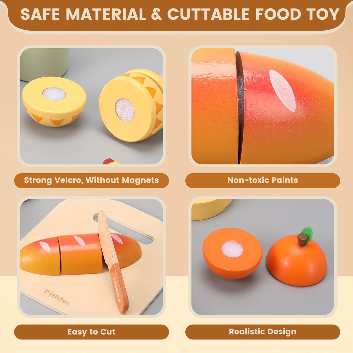 Pithfor Picnic Playset wooden sandwiches encourage sharing and role-play