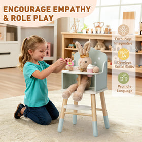 Pithfor wooden high chair side view showcases sturdy construction for durable play sessions
