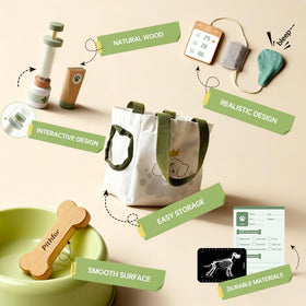 Pithfor wooden doctor kit stethoscope for role-play health checks.