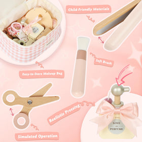 Pithfor wooden makeup toy set perfume bottles for pretend scent experiences.