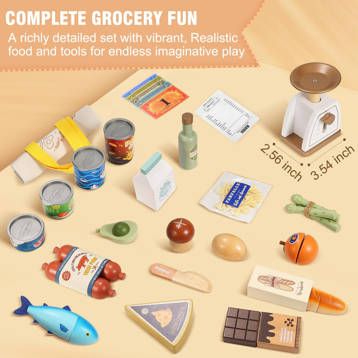 Pithfor wooden egg helps kids explore quantities and cooking-themed storytelling.