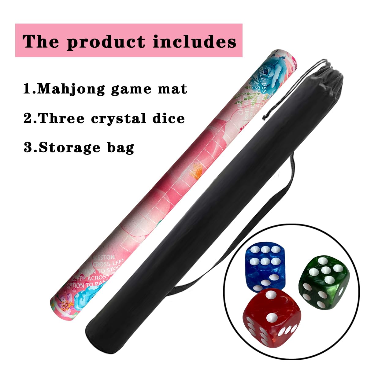 Pittera mahjong mat floral design adds elegant pink motif to tables.