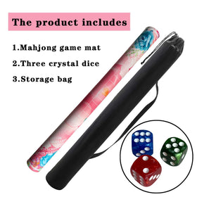 Pittera mahjong mat floral design adds elegant pink motif to tables.