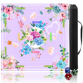 Pittera Mahjong mat with a floral light purple design for stylish gameplay.
