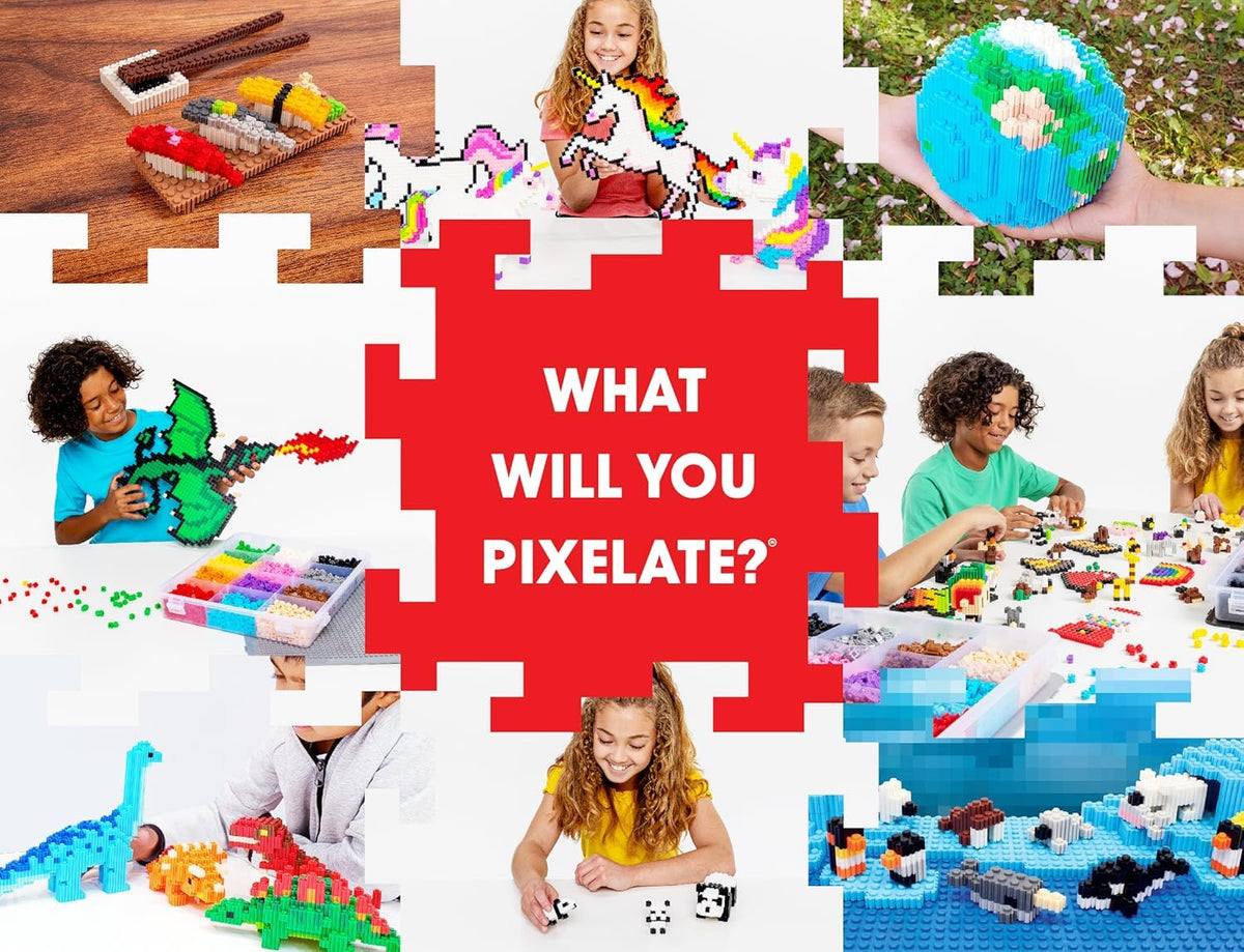 Pix Brix bricks stored neatly in a container for easy access