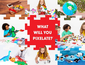 Pix Brix bricks stored neatly in a container for easy access