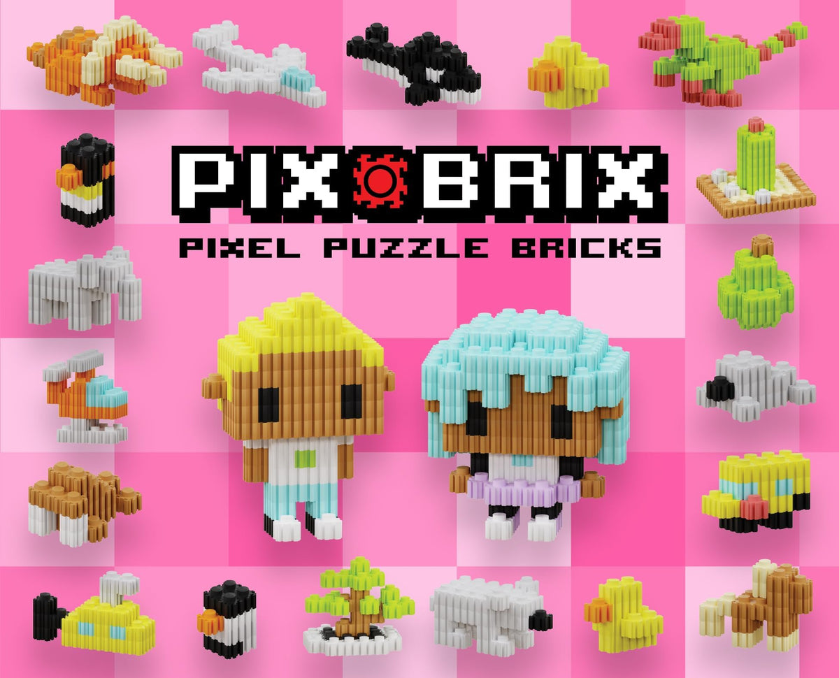 Pix Brix bucket packaging keeps pieces organized and portable