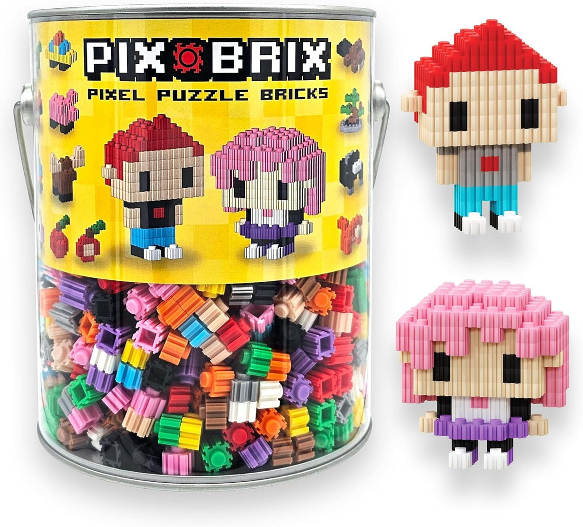 Pix Brix pixel art kit bucket with 1,500 pieces for creative projects