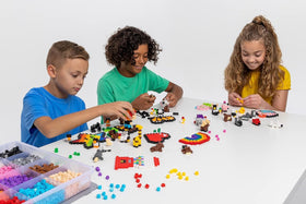 Pix Brix tool included to help assemble and deconstruct creations