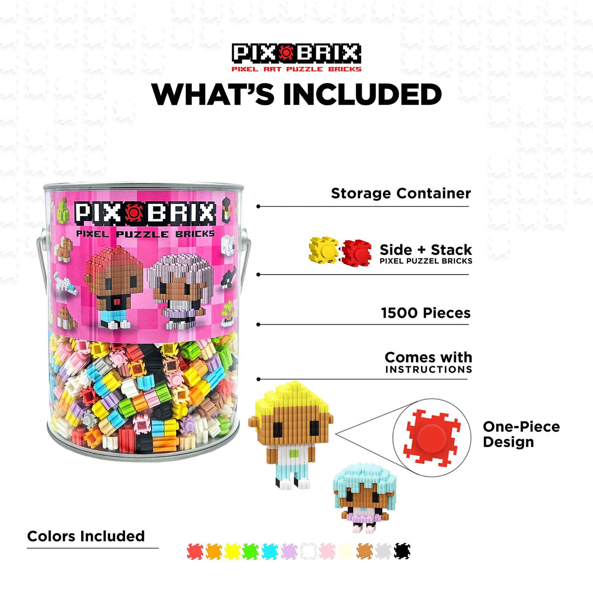 Pix Brix twelve-color light palette enabling bright, reusable pixel builds