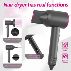 PIXATA hair dryer toy with two heads for versatile pretend hairstyles