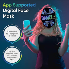 Pixel Stackers Glow Gear app-controlled LED mask operated via smartphone