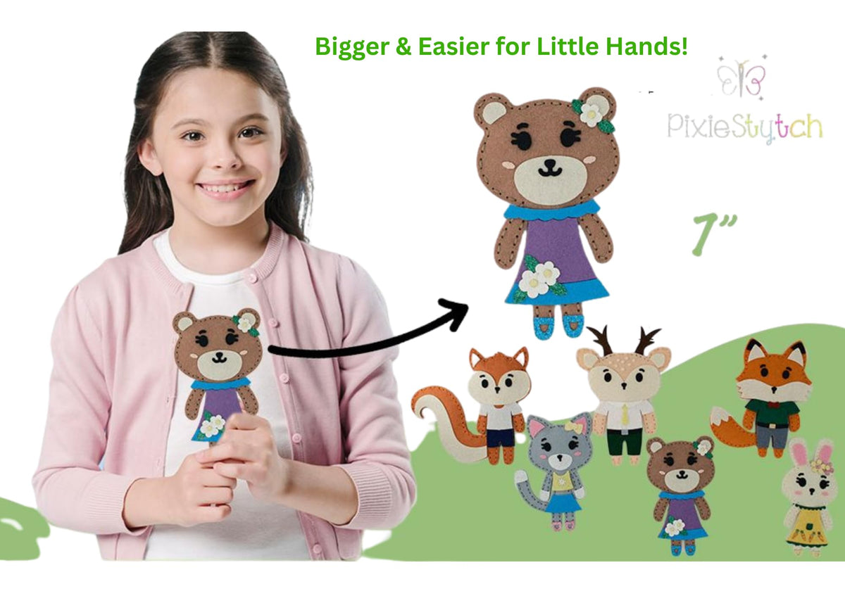 Pixiestytch kit displays large pieces to aid confident stitching