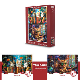 Pixlora Starlight Feline Wizard 1000-piece puzzle sparks imagination during cozy solo sessions
