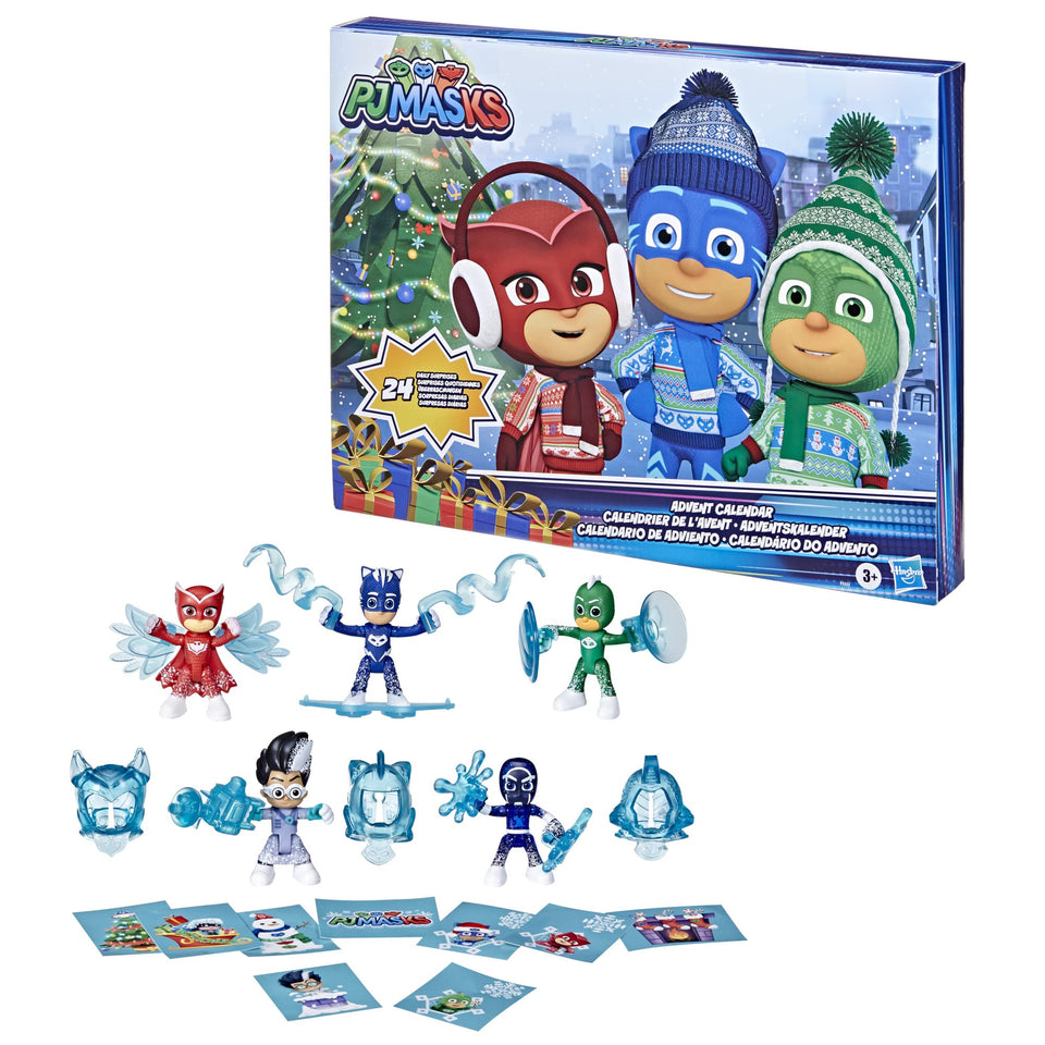 PJ Masks Advent Calendar front panel folds into a play mat for imaginative play.
