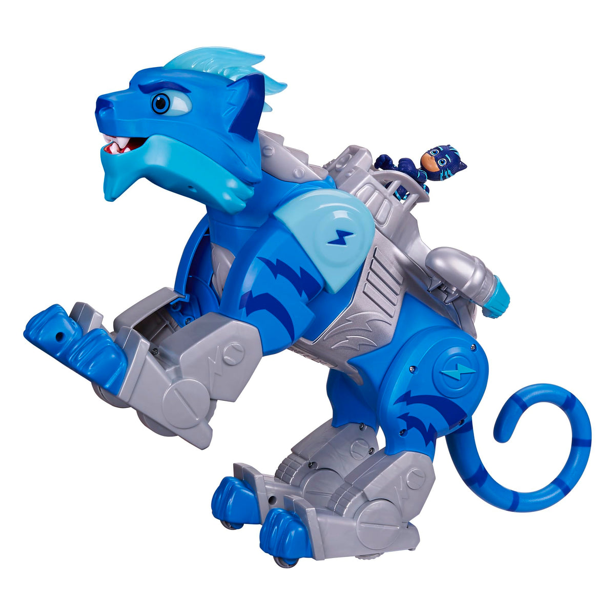 PJ Masks Animal Power Charge and Roar Cat in action with bright lights for interactive play.