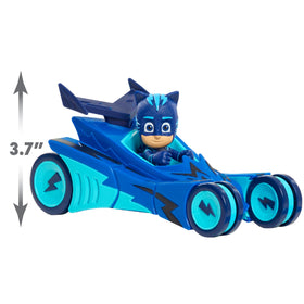 Cat-Car side view with free-rolling wheels for fast pretend missions featuring PJ Masks Catboy.