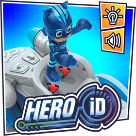 PJ Masks Catboy figure riding Cat Stripe King adds heroic riding adventures.