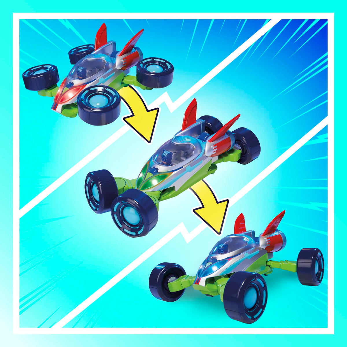 Cockpit on PJ Masks Explorider supports six figures for group play.