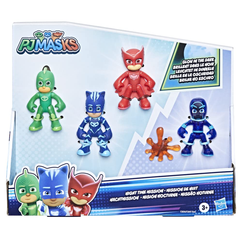 PJ Masks Owlette glow figure enhances winged hero play in dim light