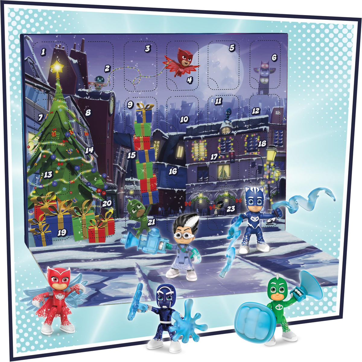 PJ Masks translucent ice pieces glow and extend pretend play.