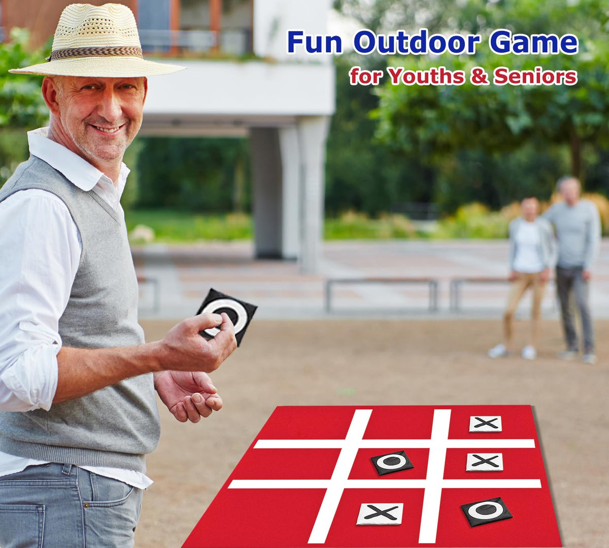 PJDRLLC large tic tac toe set used indoors on a living room floor