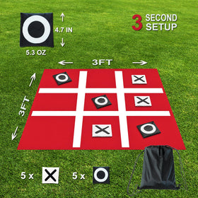 PJDRLLC players choose Xs and Os before tossing beanbags on the giant board