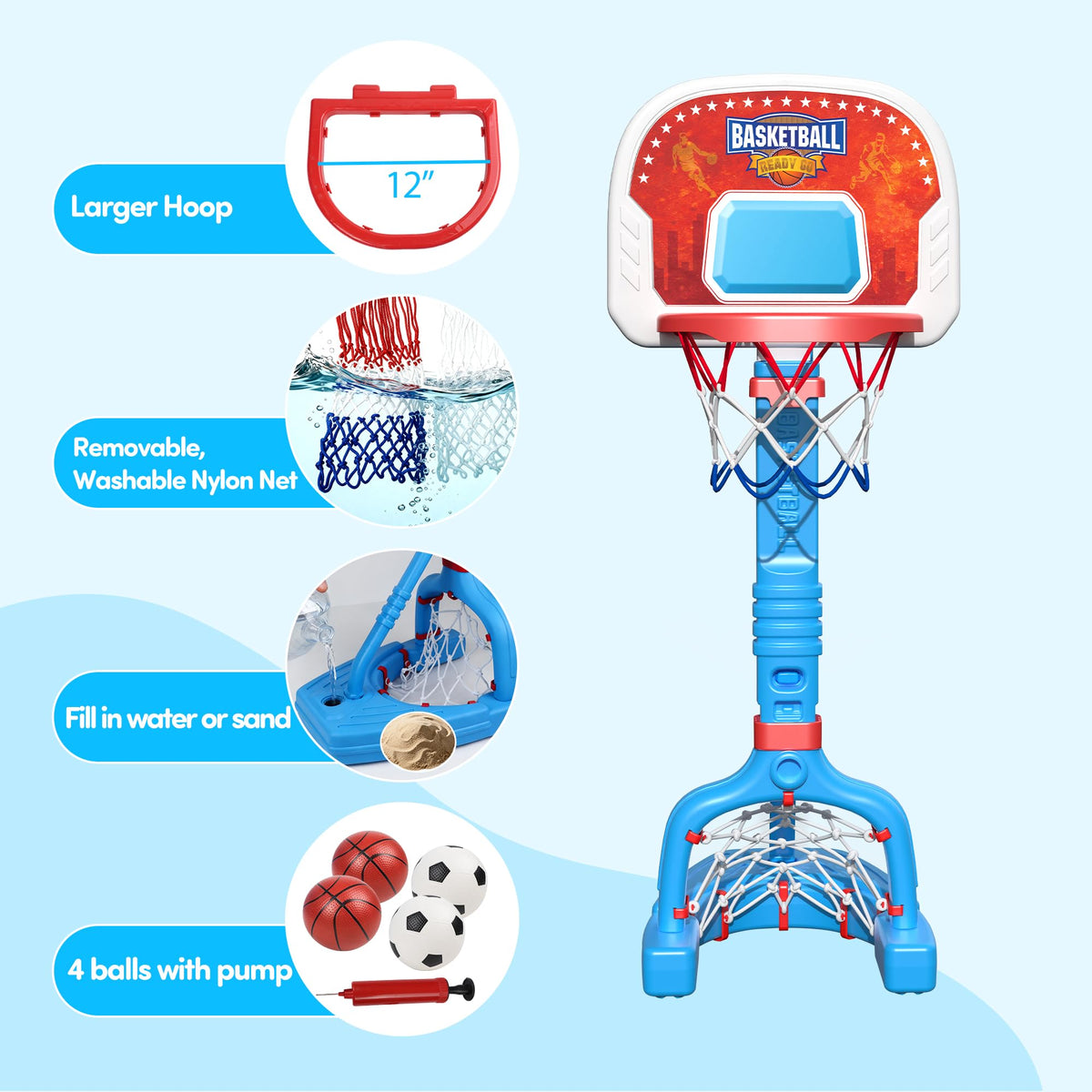 PJG toddler hoop outdoor stand for backyard shooting.