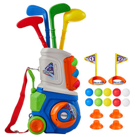 PJG Toddler Golf Set cart shows portable design for outdoor play and easy transport.
