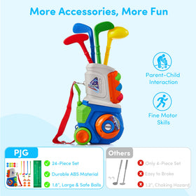 PJG Toddler Golf Set mat provides a soft surface for indoor practice.