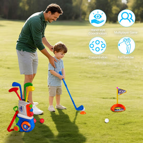 PJG Toddler Golf Set tees offer low-height targets for early aim and coordination.