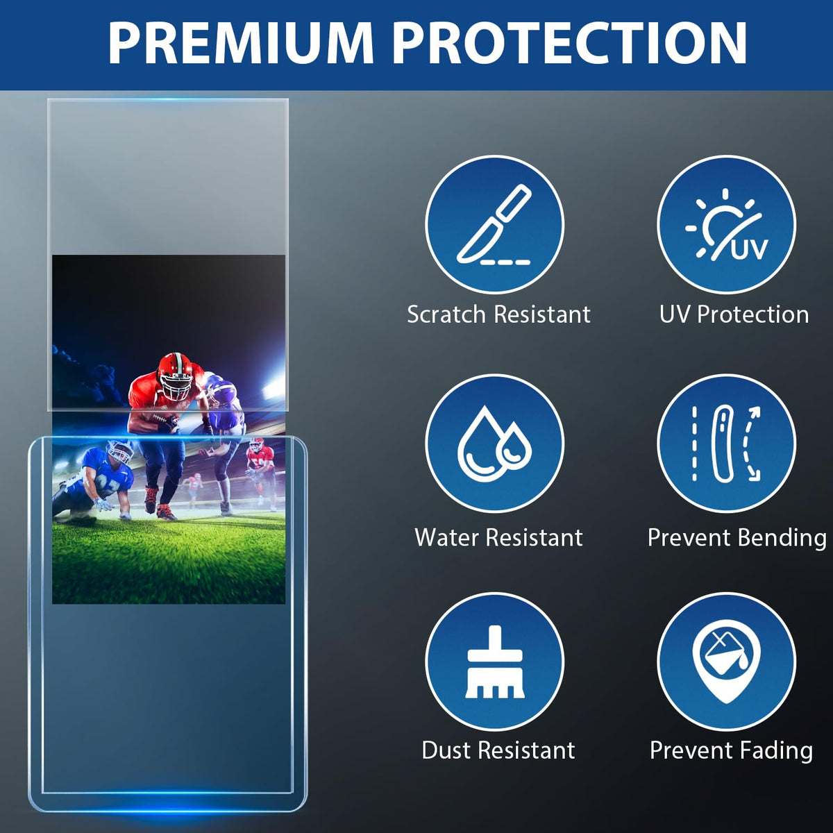 PJU 3x4 hard sleeve close-up showing sturdy protection and clear card visibility