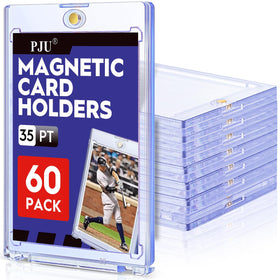 PJU 60ct magnetic card holder front view with crystal-clear protection for cards.
