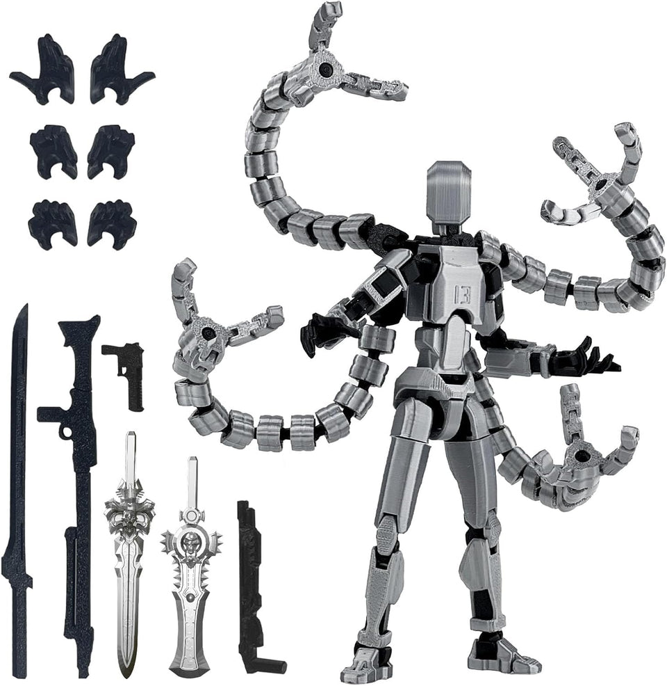 PkghoKids T13 front view; fully articulated for dynamic posing