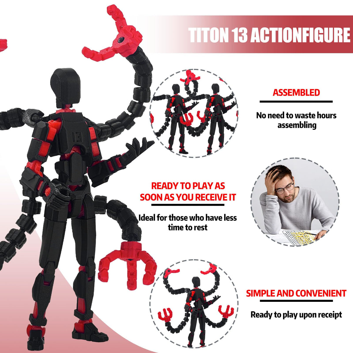 PkghoKids T13 fully articulated joints enable dynamic posing for art and photography.