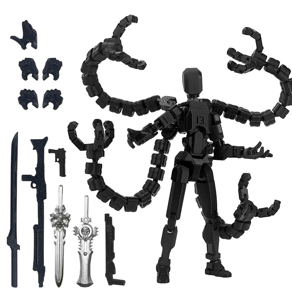 PkghoKids T13 Nova robot, fully jointed, ideal for dynamic desk displays.