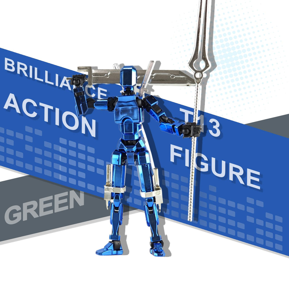 Pkghokids T13 action figure showing articulated joints for flexible poses.