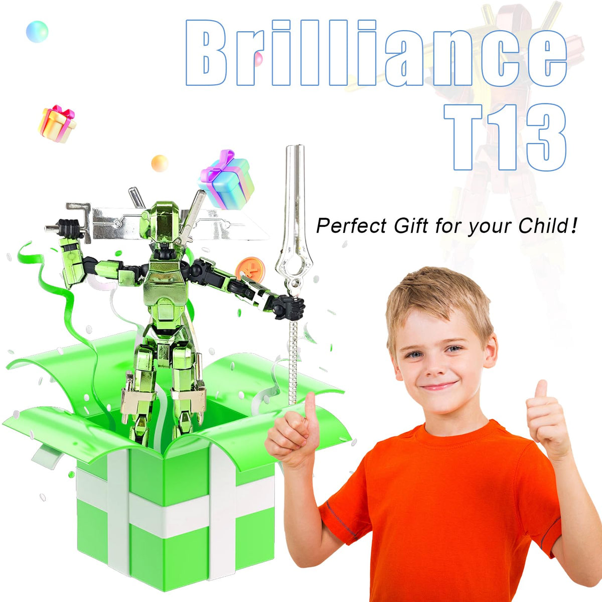 Pkghokids T13 robot compact size fits desks and shelves.