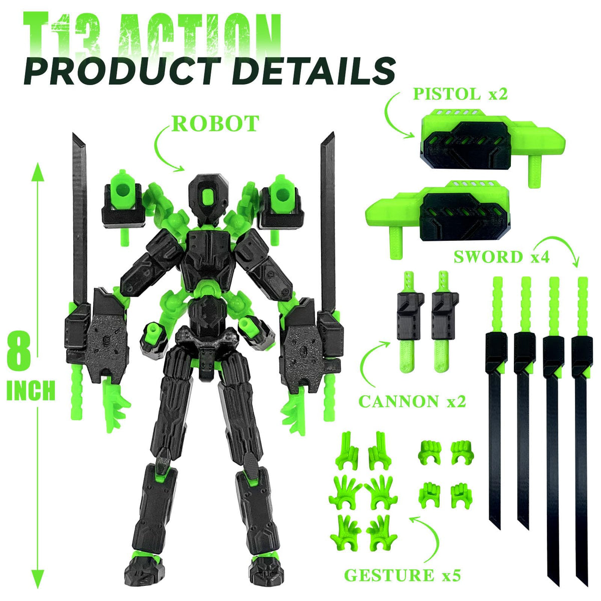 PkghoKids T13 weapon options enable customizable looks.